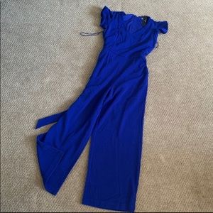 Tahari Cobalt Wide Leg Jumpsuit
